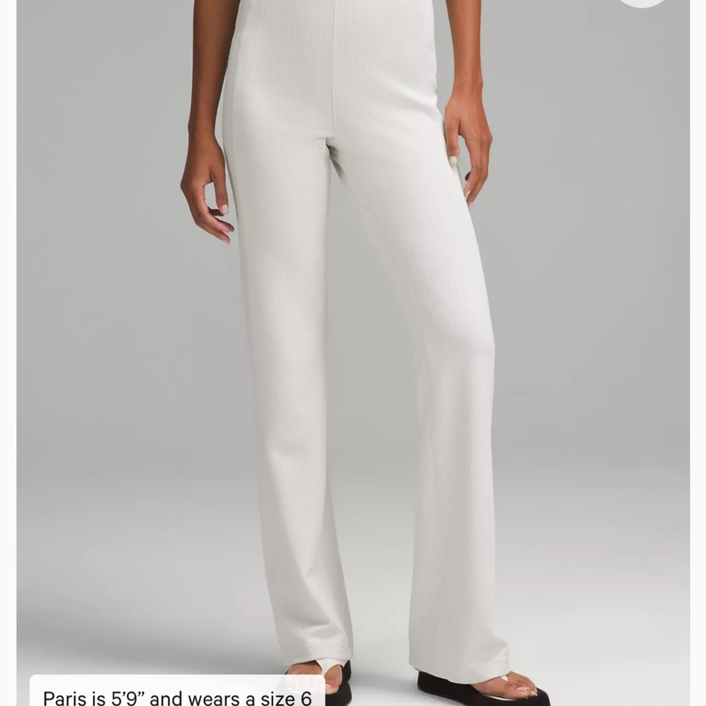 lululemon athletica White Ribbed Boot-Cut Pants